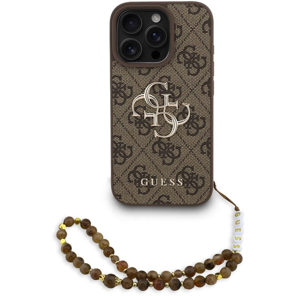 Futrola za Apple iPhone 16 Pro, Guess, 4G Classic Logo with Strap, Smeđa