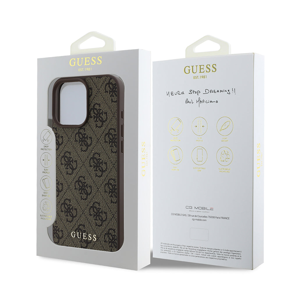 Futrola za Apple iPhone 16 Pro, Guess, 4G Classic, Smeđa