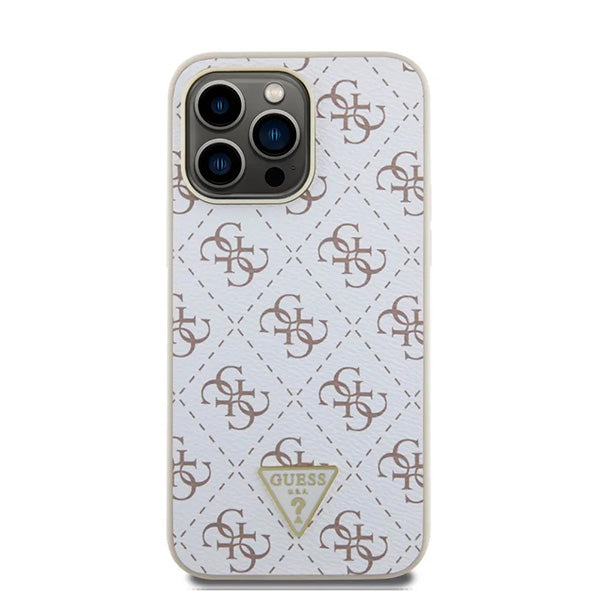 Futrola za Apple iPhone 16 Pro, Guess, 4G Triangle Logo, Bijela