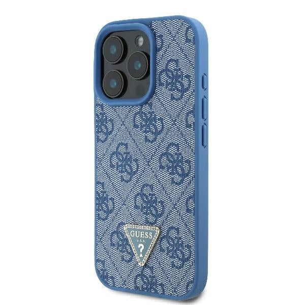 Futrola za Apple iPhone 16 Pro, Guess, Crossbody 4G Triangle Strass, Plava