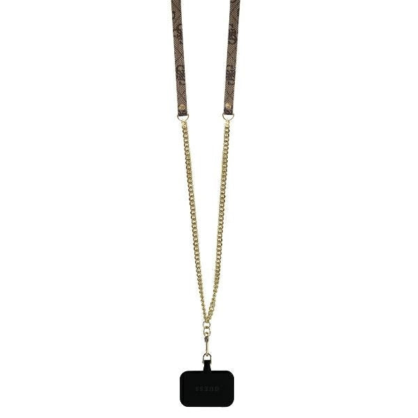 Futrola za Apple iPhone 16 Pro, Guess, Crossbody 4G Triangle Strass, Smeđa