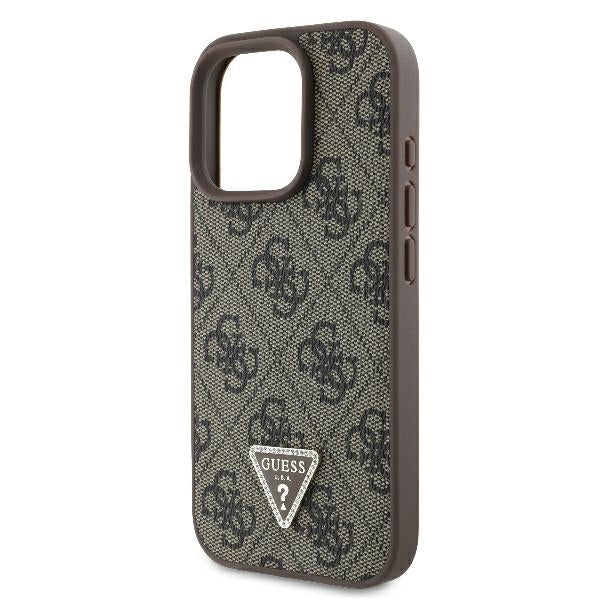 Futrola za Apple iPhone 16 Pro, Guess, Crossbody 4G Triangle Strass, Smeđa
