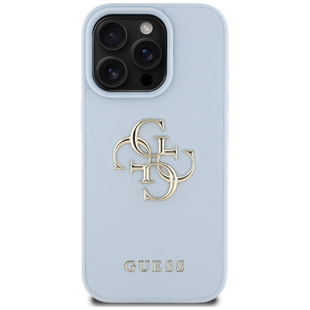 Futrola za Apple iPhone 16 Pro, Guess, Grained Big 4G Logo Small Classic Logo, Plava