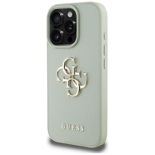 Futrola za Apple iPhone 16 Pro, Guess, Grained Big 4G Logo Small Classic Logo, Zelena