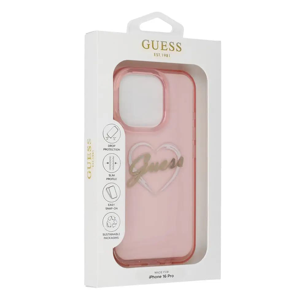 Futrola za Apple iPhone 16 Pro, Guess, IML Heart, Roza