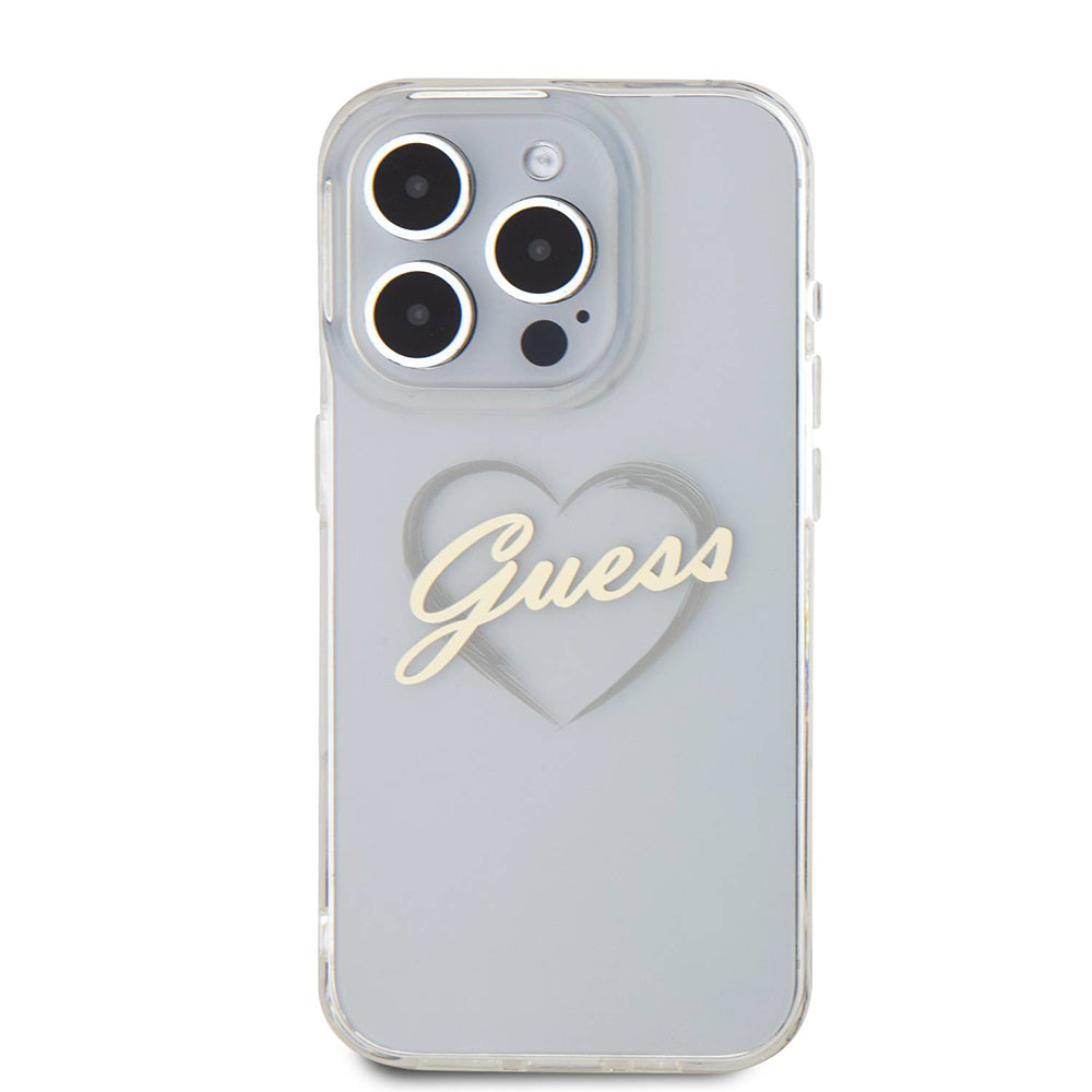Futrola za Apple iPhone 16 Pro, Guess, IML Heart, Prozirna