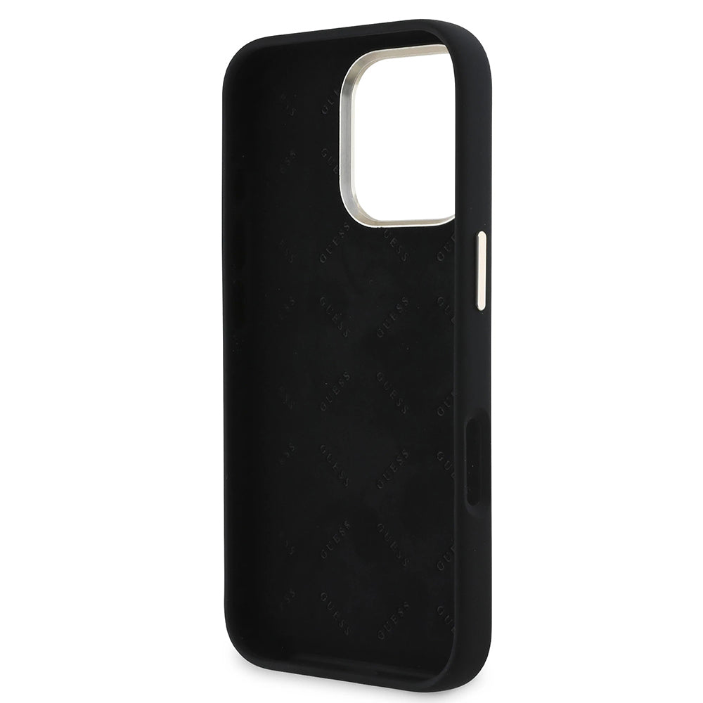 Futrola za Apple iPhone 16 Pro, Guess, Script Metal Logo & Frame, Crna