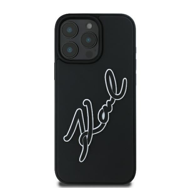 Futrola za Apple iPhone 16 Pro, Karl Lagerfeld, 3D Rubber Signature, Crna