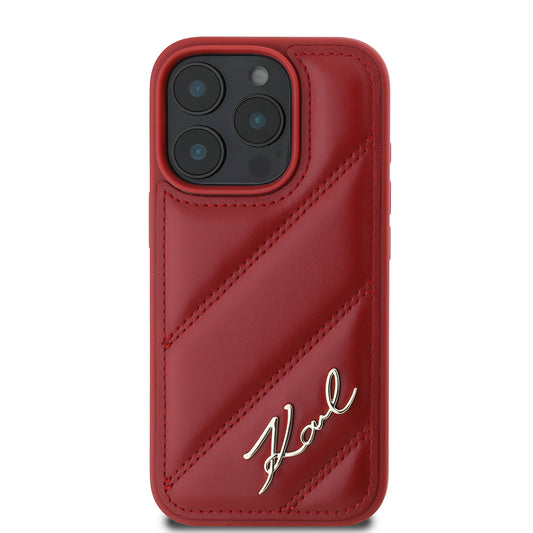 Futrola za Apple iPhone 16 Pro, Karl Lagerfeld, Diagonal Quilted Script, Rosie