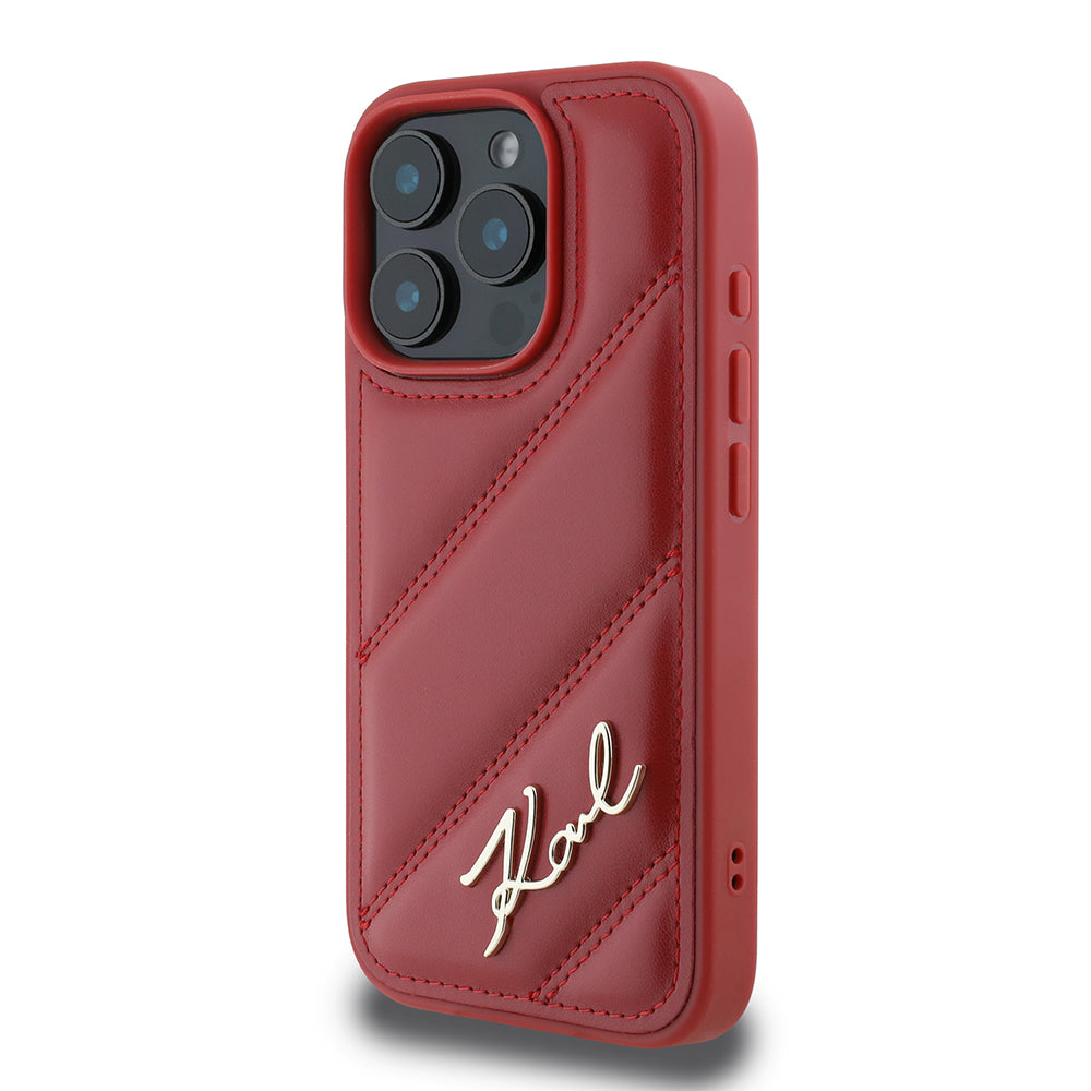 Futrola za Apple iPhone 16 Pro, Karl Lagerfeld, Diagonal Quilted Script, Rosie