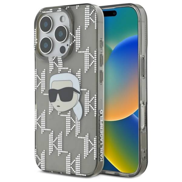 Futrola za Apple iPhone 16 Pro, Karl Lagerfeld, IML Luxury Electroplated Karl's Head, Crna