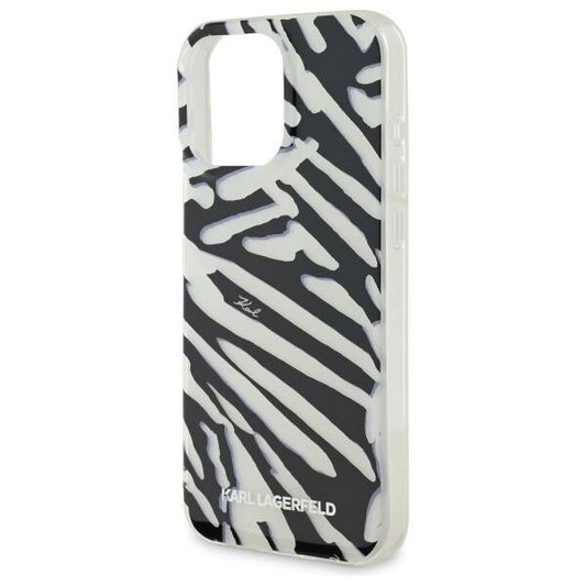 Futrola za Apple iPhone 16 Pro, Karl Lagerfeld, IML Luxury Zebra Pattern with Strap, Crna