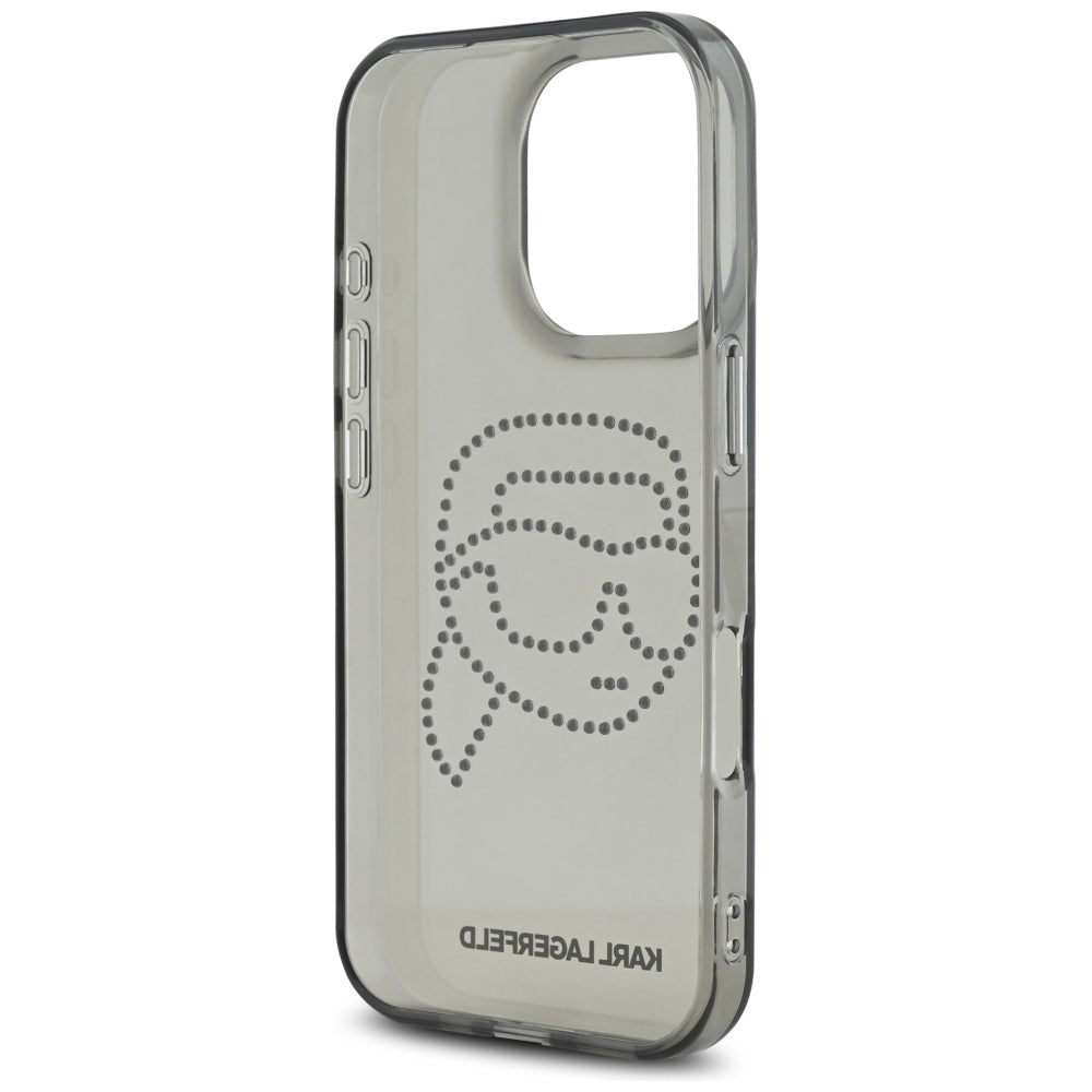 Futrola za Apple iPhone 16 Pro, Karl Lagerfeld, IML Rhinestones Karl's Head, Crna