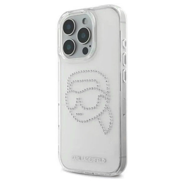 Futrola za Apple iPhone 16 Pro, Karl Lagerfeld, IML Rhinestones Karl's Head, Prozirna