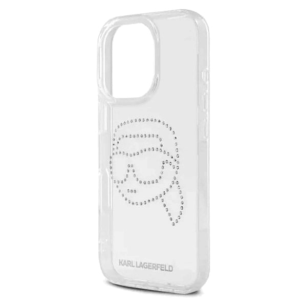 Futrola za Apple iPhone 16 Pro, Karl Lagerfeld, IML Rhinestones Karl's Head, Prozirna