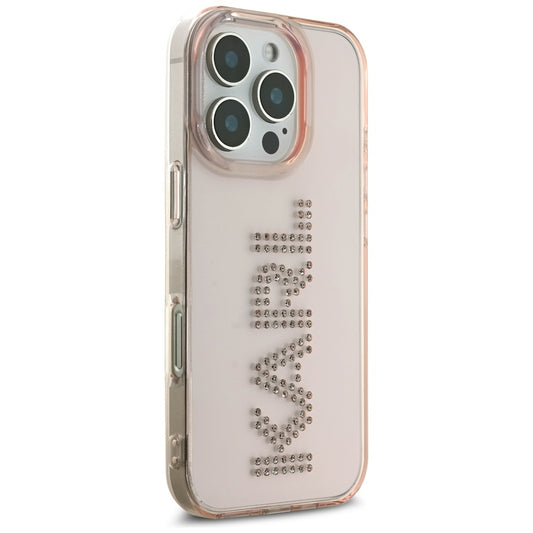 Futrola za Apple iPhone 16 Pro, Karl Lagerfeld, IML Rhinestones Pink Logo, Roza
