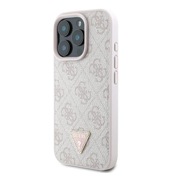 Futrola za Apple iPhone 16 Pro Max, Guess, Crossbody 4G Triangle Strass, Roza