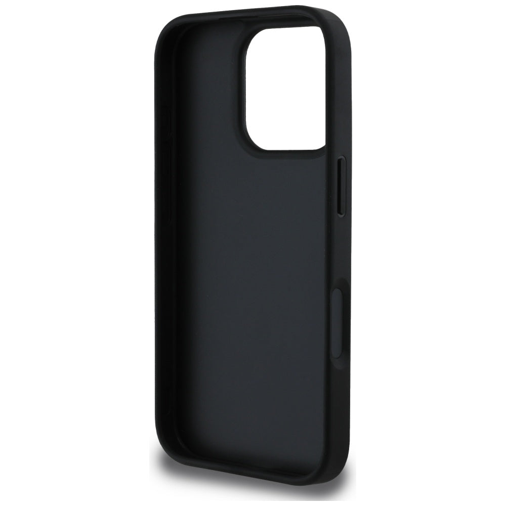 Futrola za Apple iPhone 16 Pro Max, Guess, Hot Stamp 4G Pattern Triangle Logo, Crna