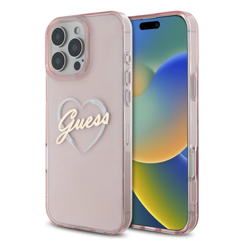 Futrola za Apple iPhone 16 Pro Max, Guess, IML Heart, Roza
