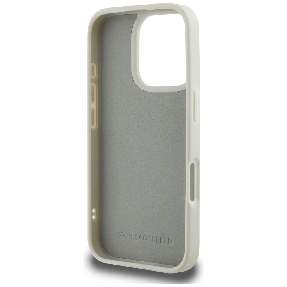 Futrola za Apple iPhone 16 Pro Max, Karl Lagerfeld, 3D Rubber Karl & Choupette, Bež