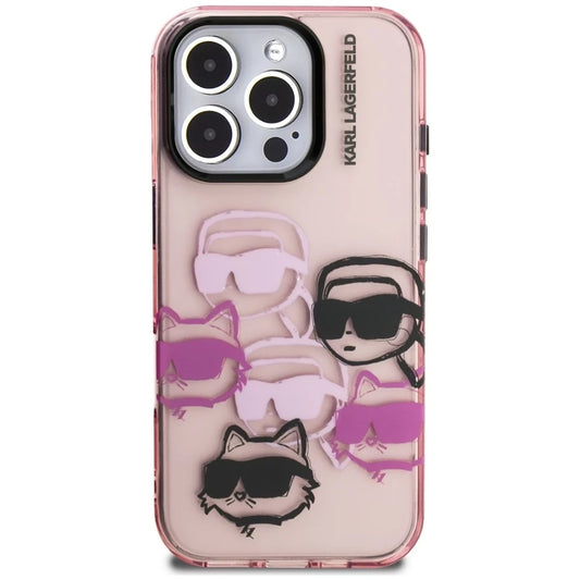Futrola za Apple iPhone 16 Pro Max, Karl Lagerfeld, IML Luxury Multi Head Pattern, Roza