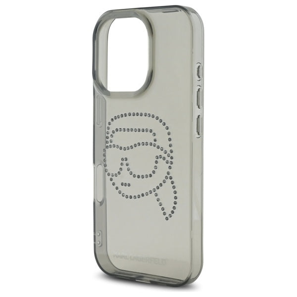 Futrola za Apple iPhone 16 Pro Max, Karl Lagerfeld, IML Rhinestones Karl's Head, Crna