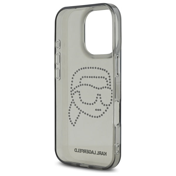 Futrola za Apple iPhone 16 Pro Max, Karl Lagerfeld, IML Rhinestones Karl's Head, Crna