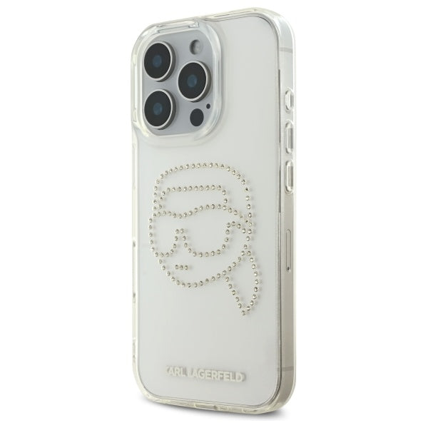 Futrola za Apple iPhone 16 Pro Max, Karl Lagerfeld, IML Rhinestones Karl's Head, Prozirna