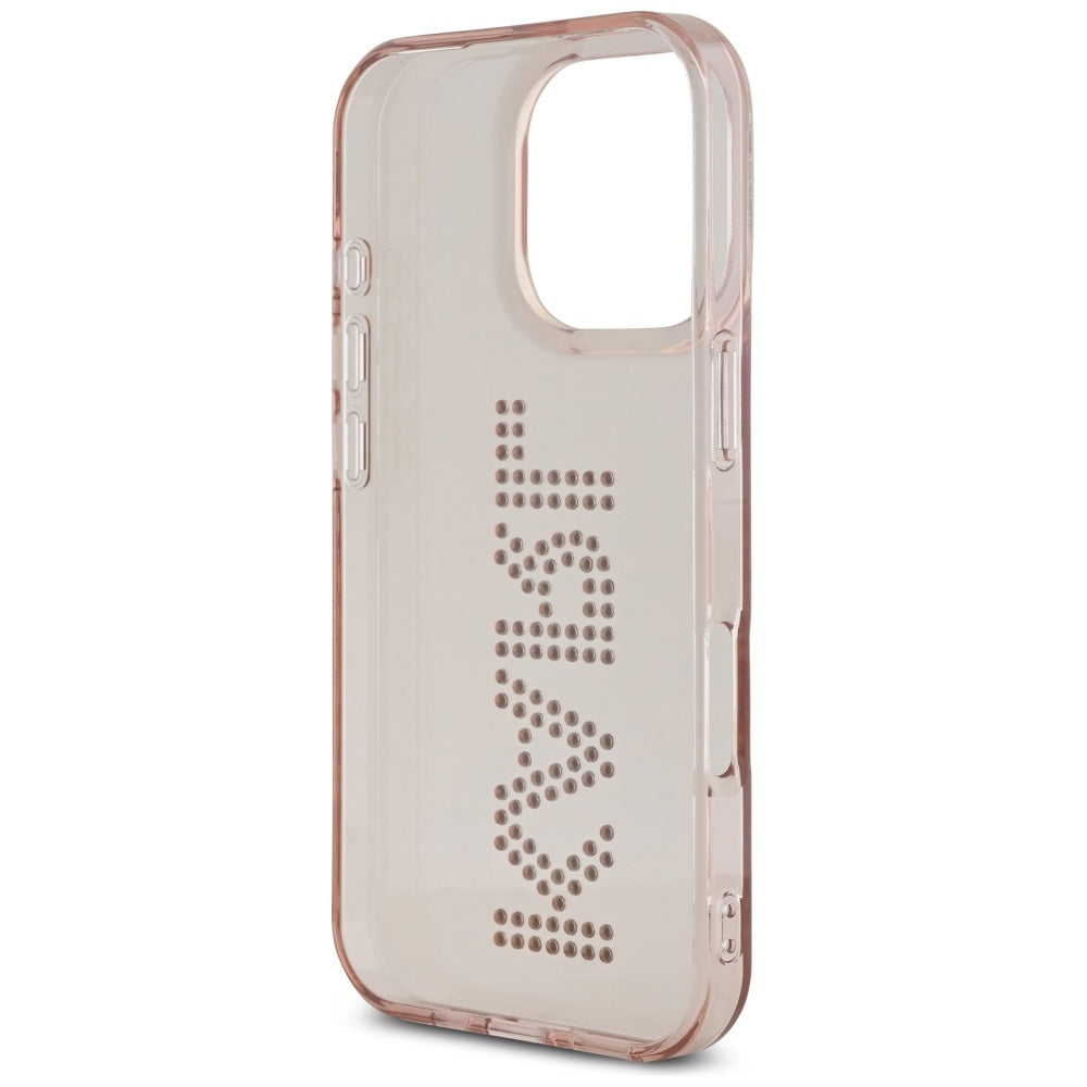 Futrola za Apple iPhone 16 Pro Max, Karl Lagerfeld, IML Rhinestones Pink Logo, Roza