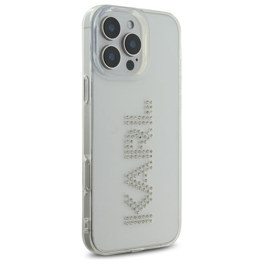 Futrola za Apple iPhone 16 Pro Max, Karl Lagerfeld, IML Rhinestones Transparent Logo, Prozirna