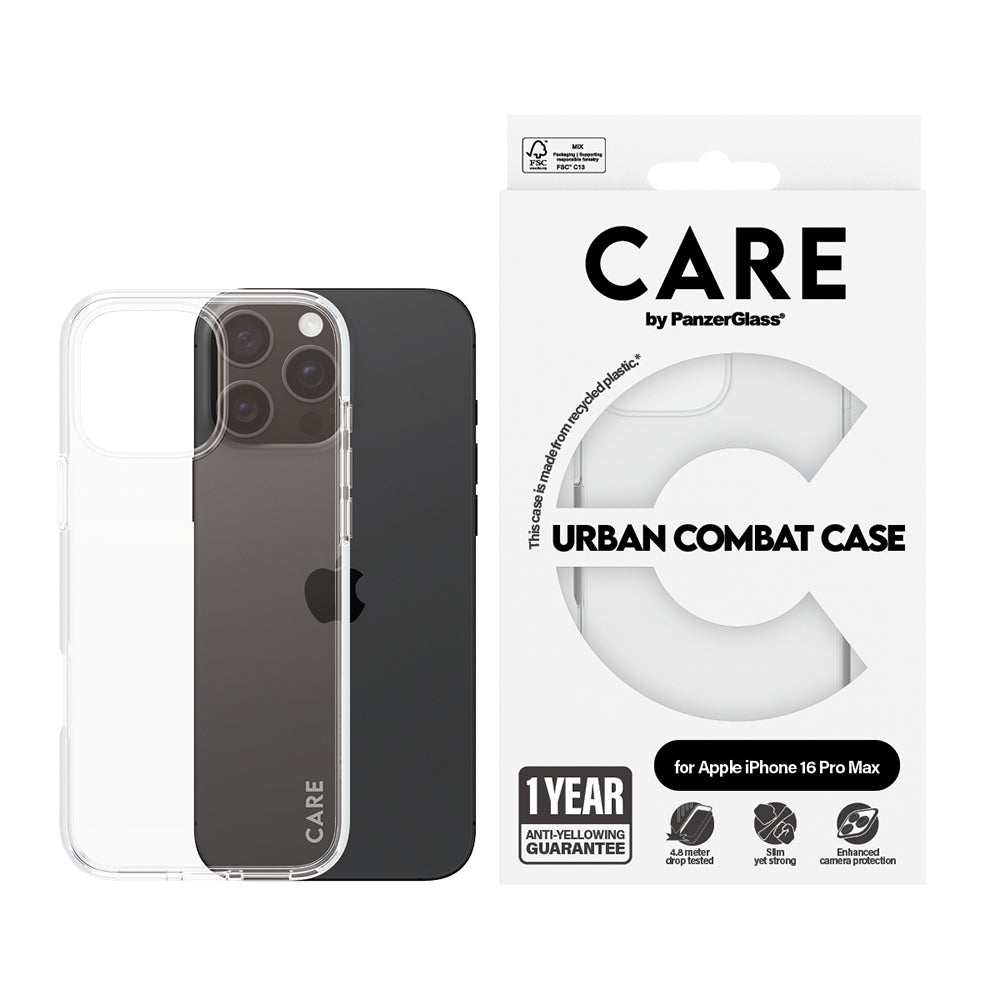 Futrola za Apple iPhone 16 Pro Max, PanzerGlass, Care Urban Combat, Prozirna