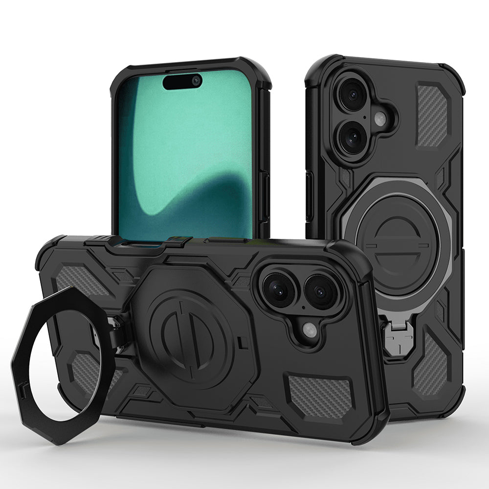 Maska za Apple iPhone 16, Techsuit, Carbon Shield Pro, Crna
