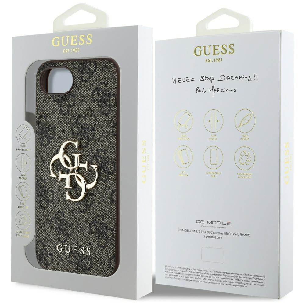Futrola za Apple iPhone 17e / 16e, Guess, 4G Big Logo, Smeđa