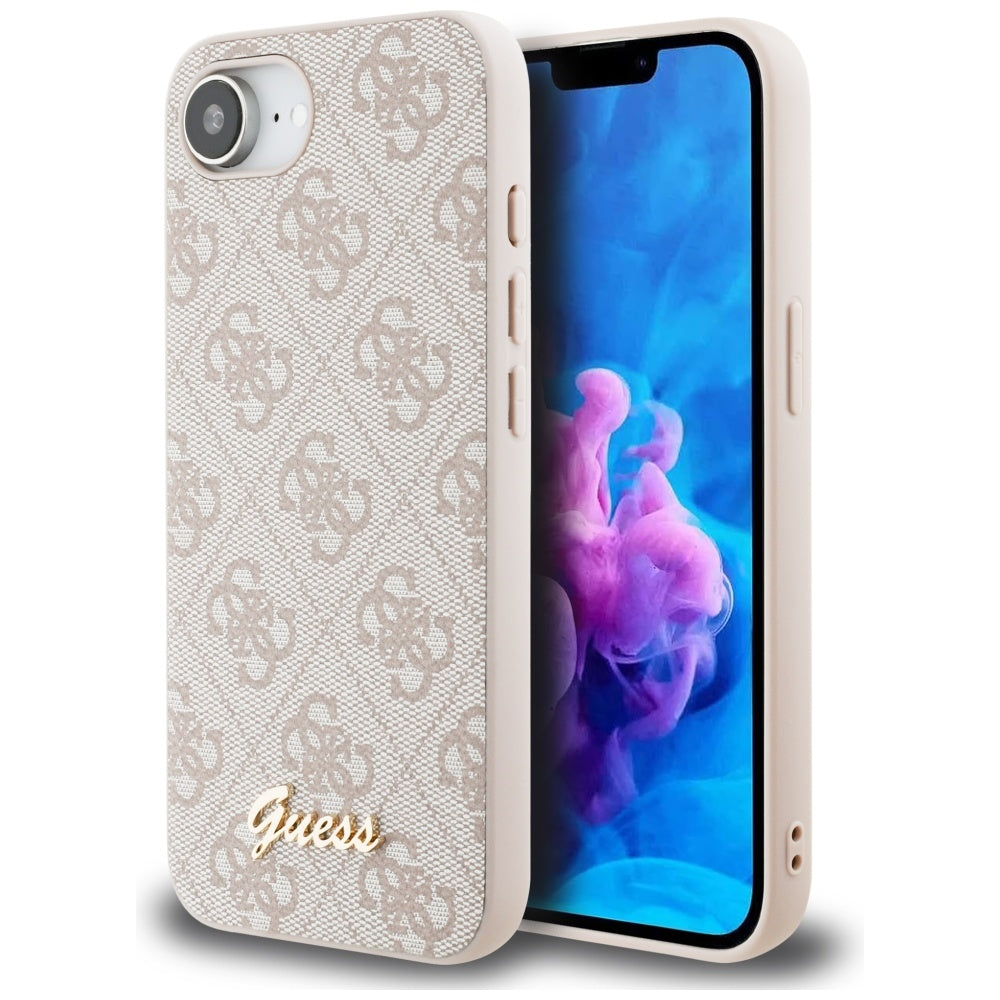 Futrola za Apple iPhone 17e / 16e, Guess, 4G Script Logo, Roza