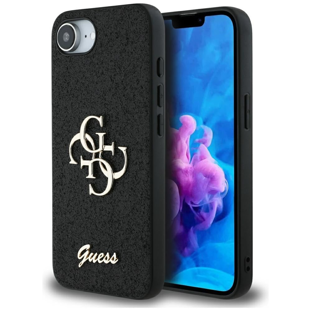 Futrola za Apple iPhone 17e / 16e, Guess, Fixed Glitter Big 4G, Crna