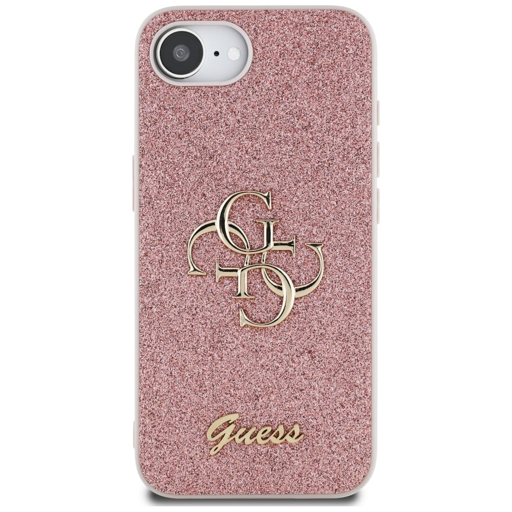 Futrola za Apple iPhone 17e / 16e, Guess, Fixed Glitter Big 4G, Roza