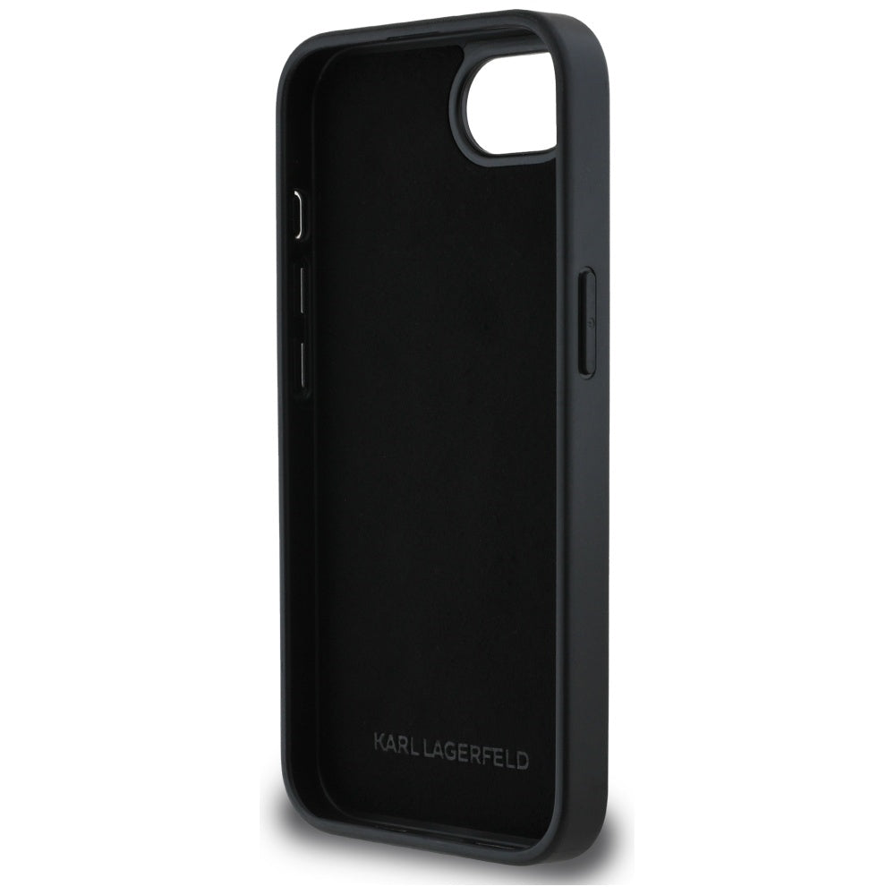 Futrola za Apple iPhone 17e / 16e, Karl Lagerfeld, Glitter Fixed Karl & Choupette's Heads, Crna