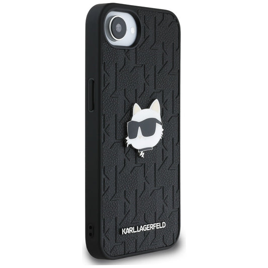 Futrola za Apple iPhone 16e, Karl Lagerfeld, Monogram Choupette's Head, Crna