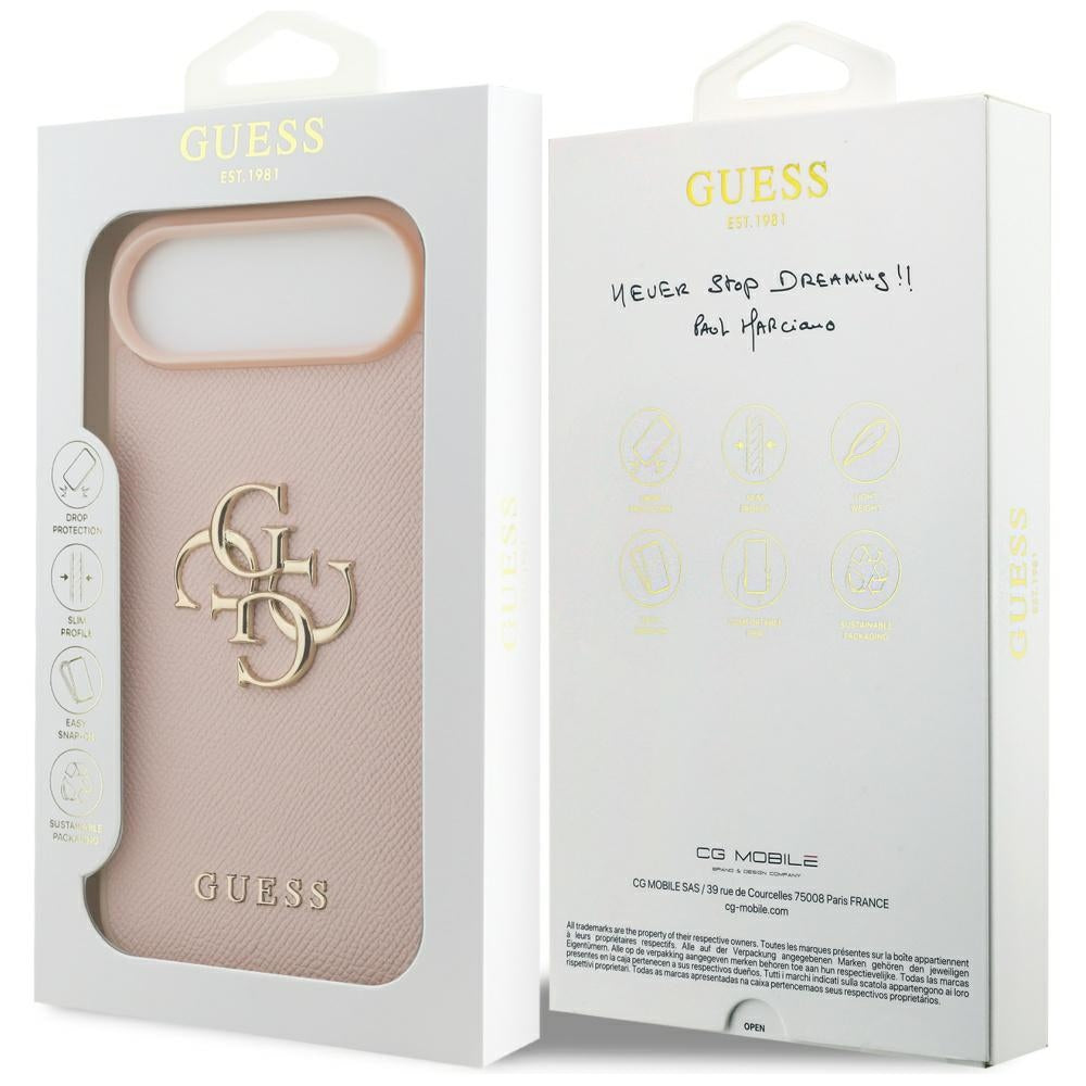 Futrola za Apple iPhone 17 Air, Guess, 4G Grained Big and Classic Logo, Roza
