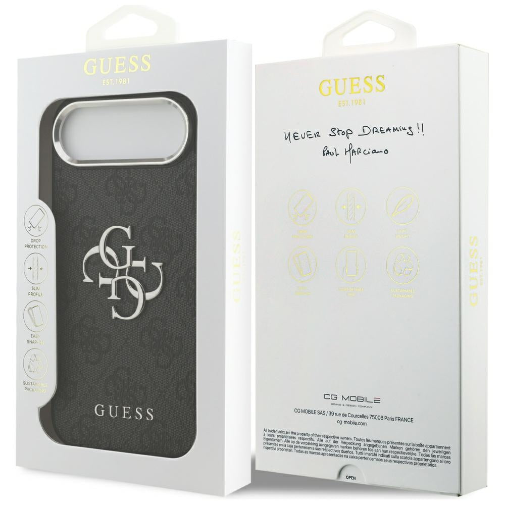 Futrola za Apple iPhone 17 Air, Guess, Big 4G Logo Classic, Crno Srebrna