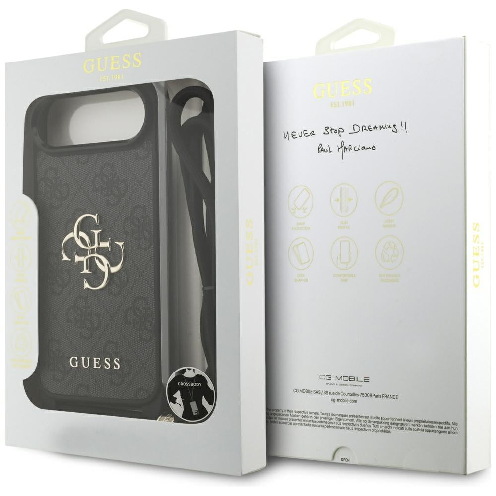 Futrola za Apple iPhone 17 Air, Guess, Crossbody Cord 4G Big Log, Crna