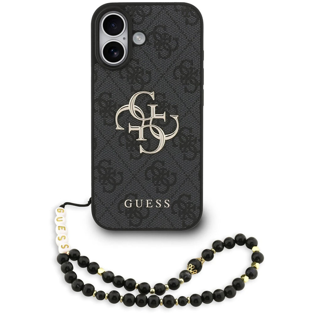 Futrola za Apple iPhone 17, Guess, 4G Classic Logo with Strap, Crna