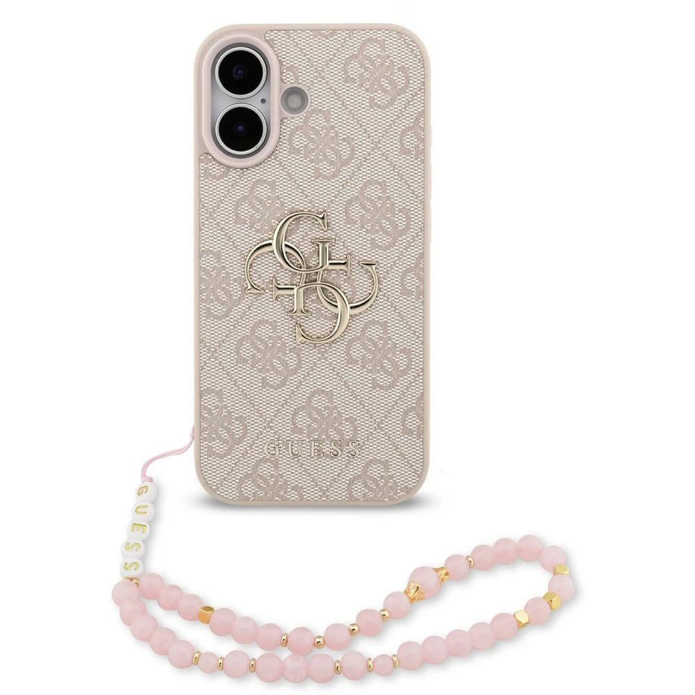 Futrola za Apple iPhone 17, Guess, 4G Classic Logo with Strap, Roza
