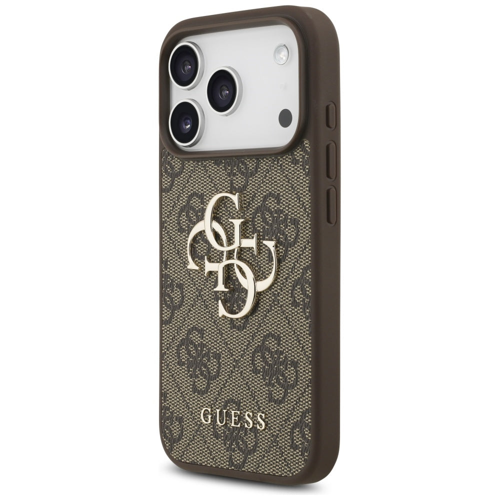 Futrola za Apple iPhone 17 Pro, Guess, 4G Classic Logo s perlom, smeđa