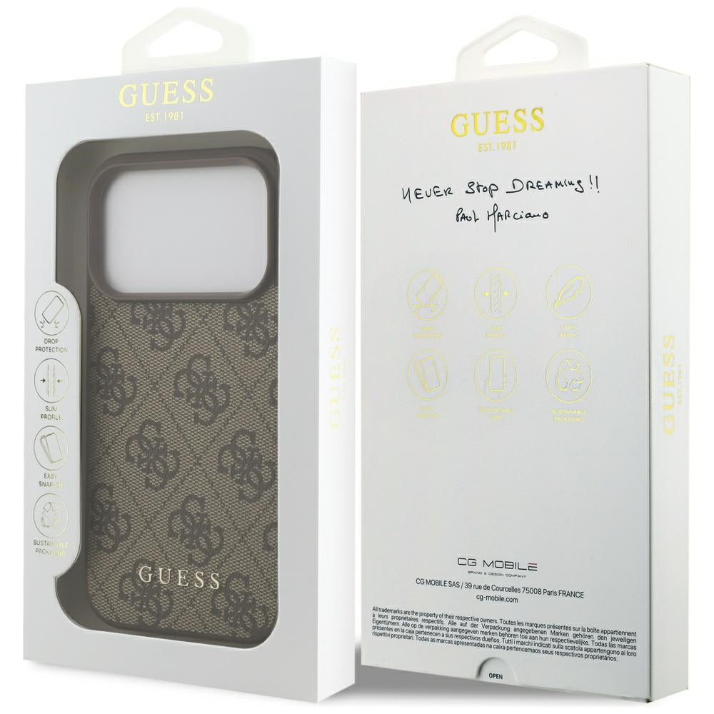 Futrola za Apple iPhone 17 Pro, Guess, 4G Classic, Smeđa