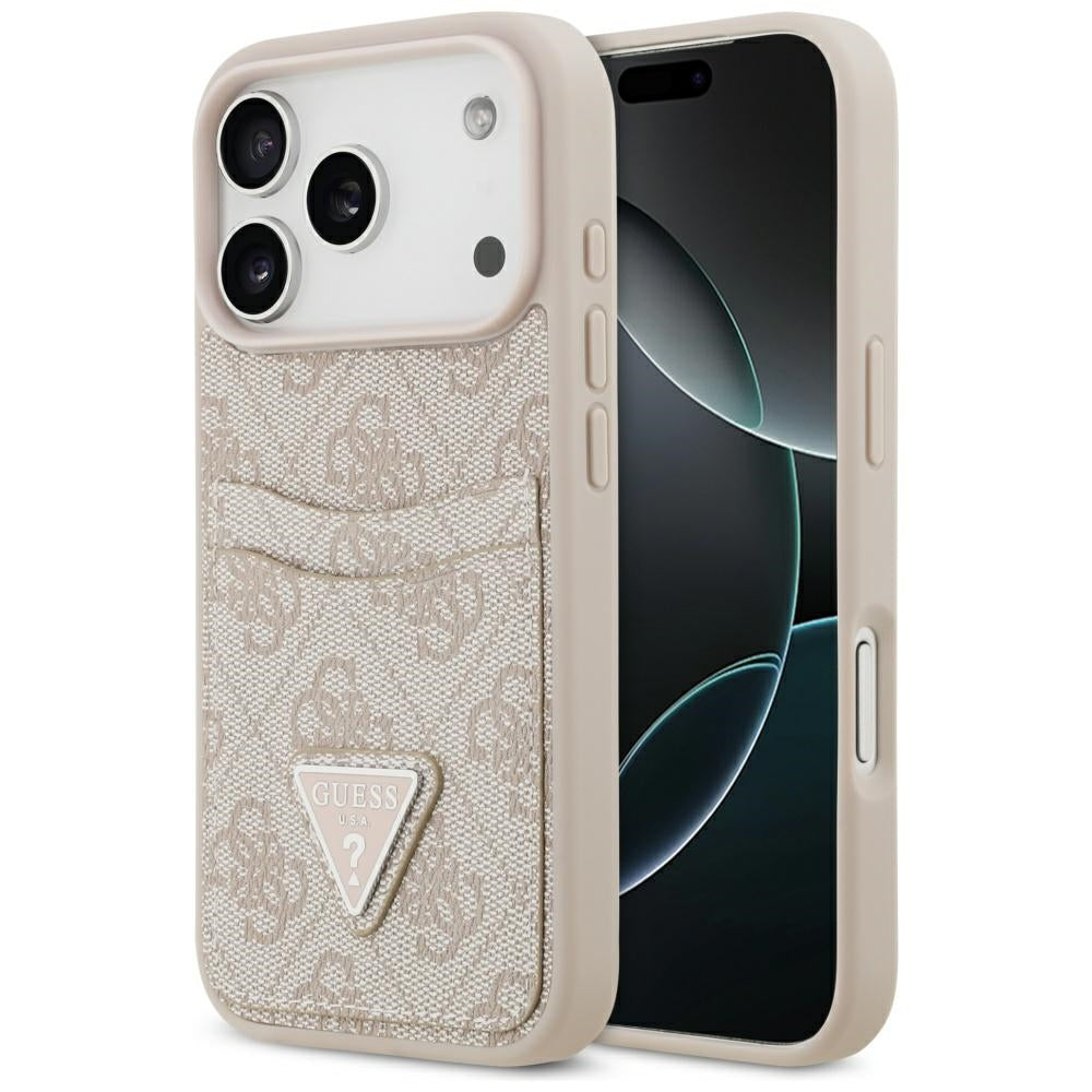 Futrola za Apple iPhone 17 Pro, Guess, 4G Double Card Triangle, Roza