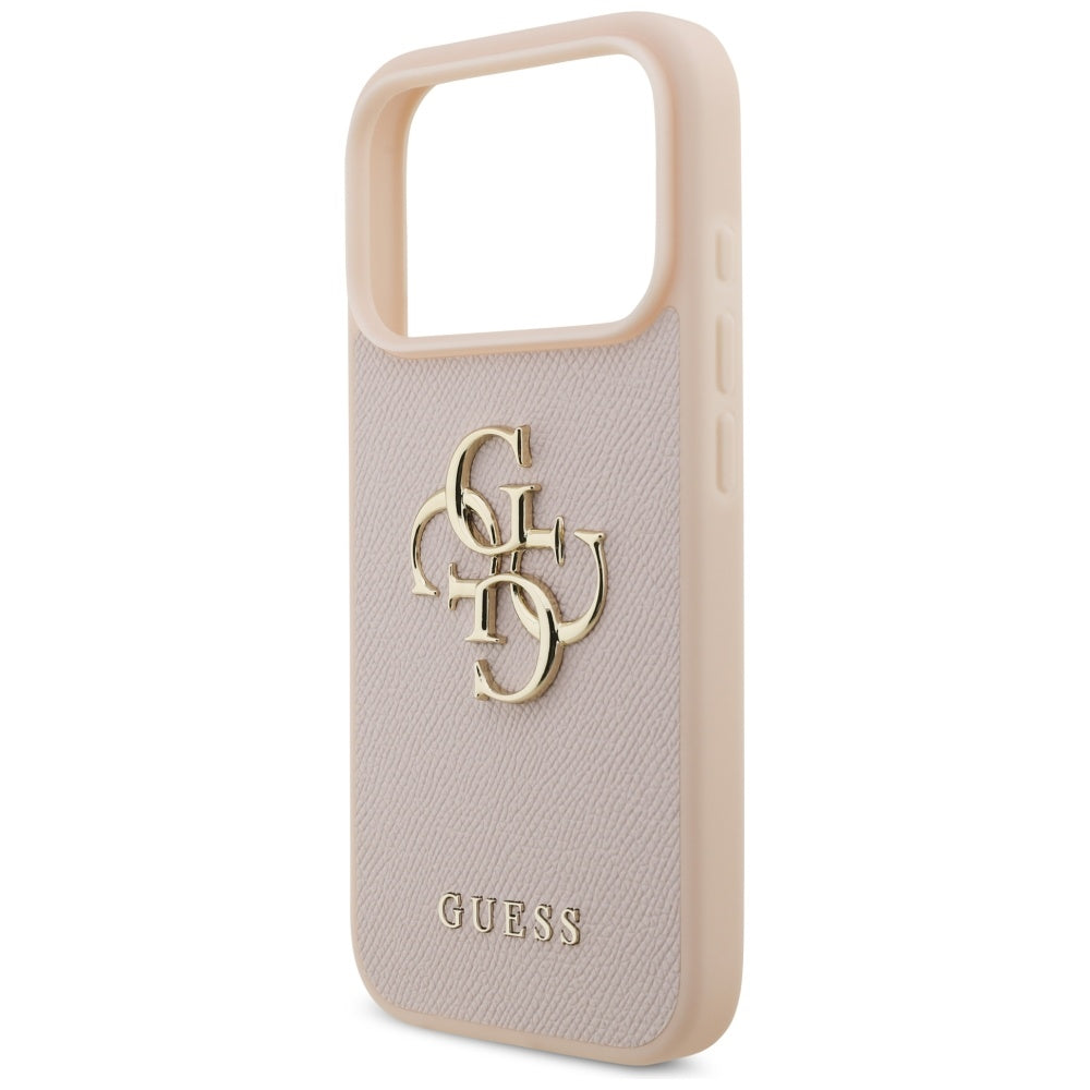 Futrola za Apple iPhone 17 Pro, Guess, 4G Grained Big and Classic Logo, Roza