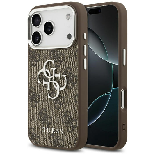Futrola za Apple iPhone 17 Pro, Guess, Big 4G Logo Classic, Smeđe Srebrna