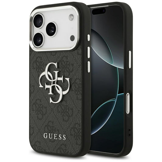 Futrola za Apple iPhone 17 Pro, Guess, Big 4G Logo Classic, Crno Srebrna