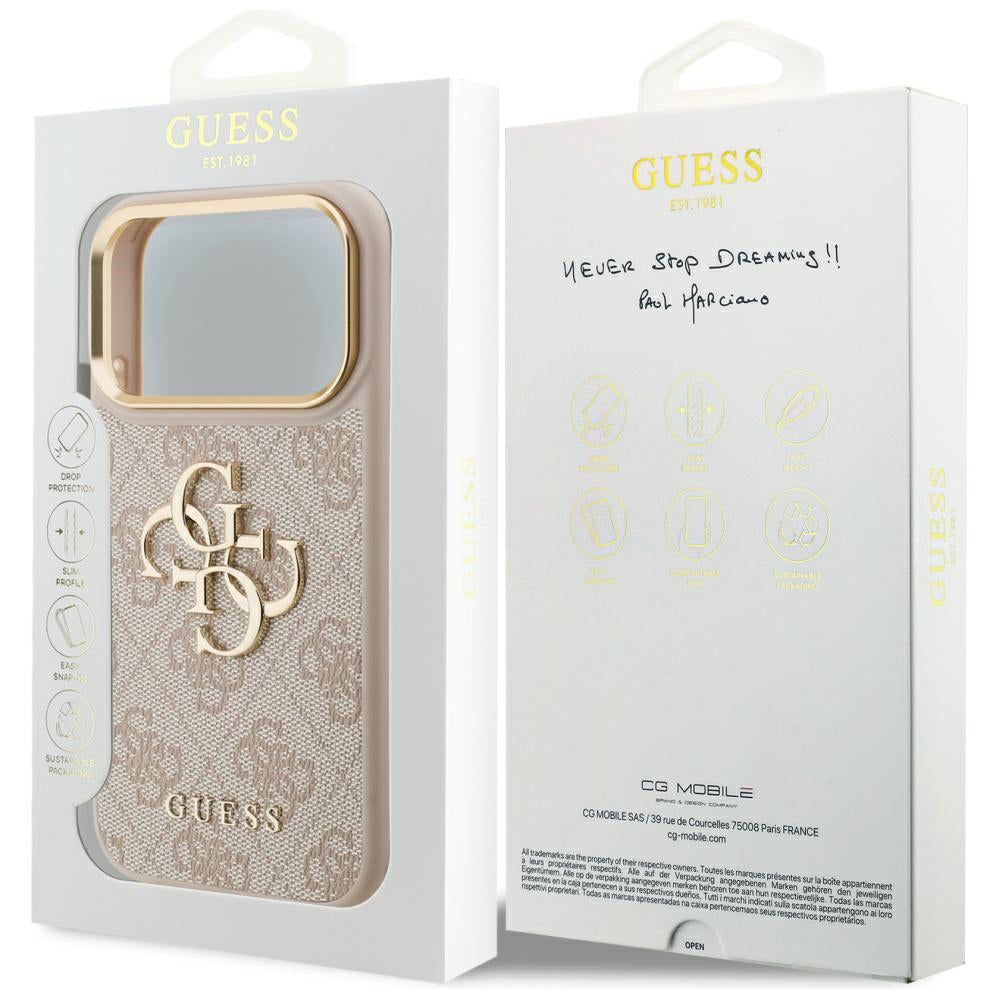 Futrola za Apple iPhone 17 Pro, Guess, Big 4G Logo Classic, Zlatno Roza